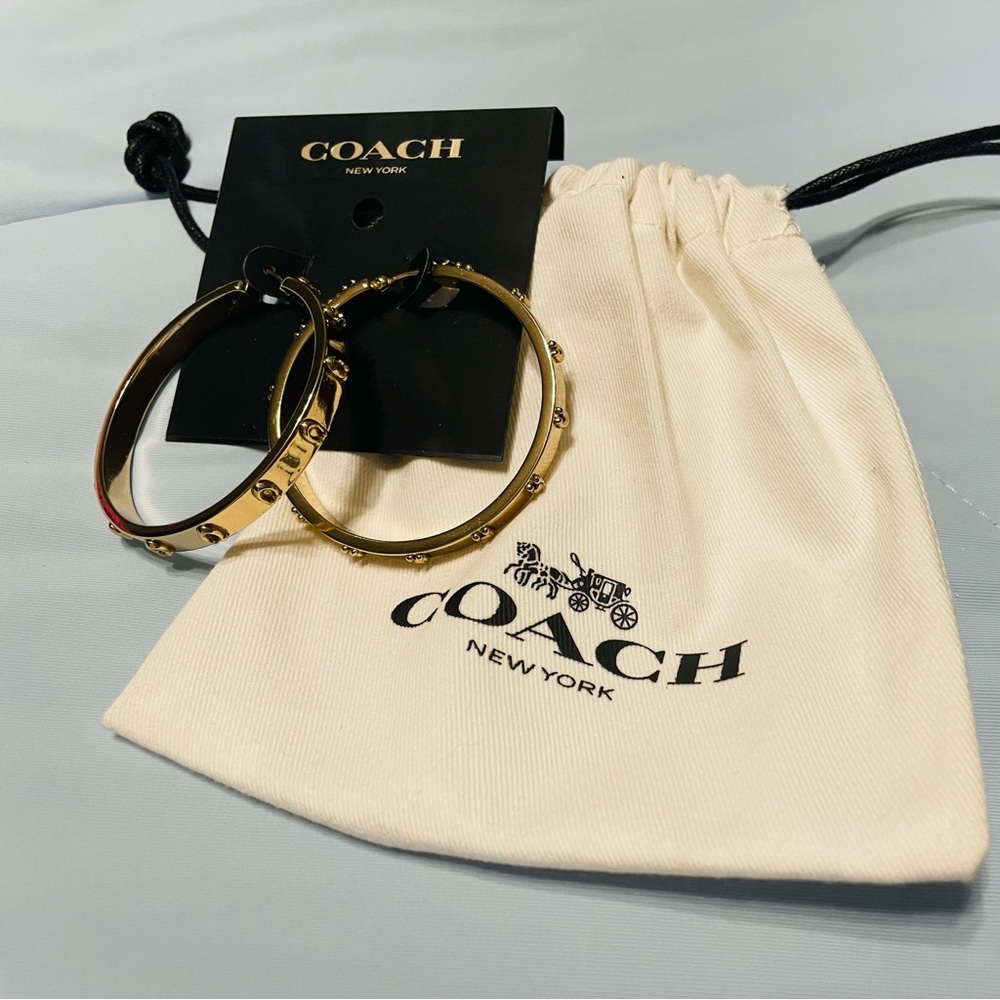 NWT / COACH Hoop Earrings - Picture 4 of 5